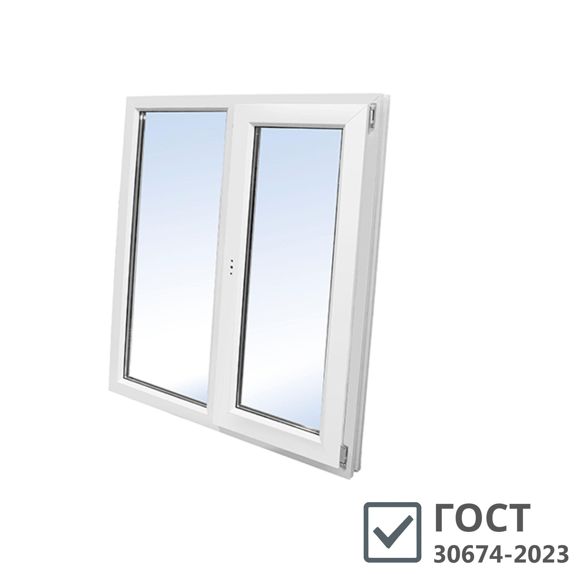 original-17458.jpg Пластиковое окно VEKA WHS Halo 60 1160х1000 мм 2 створки левая глухая правая поворотно-откидная однокамерное — изображение 1