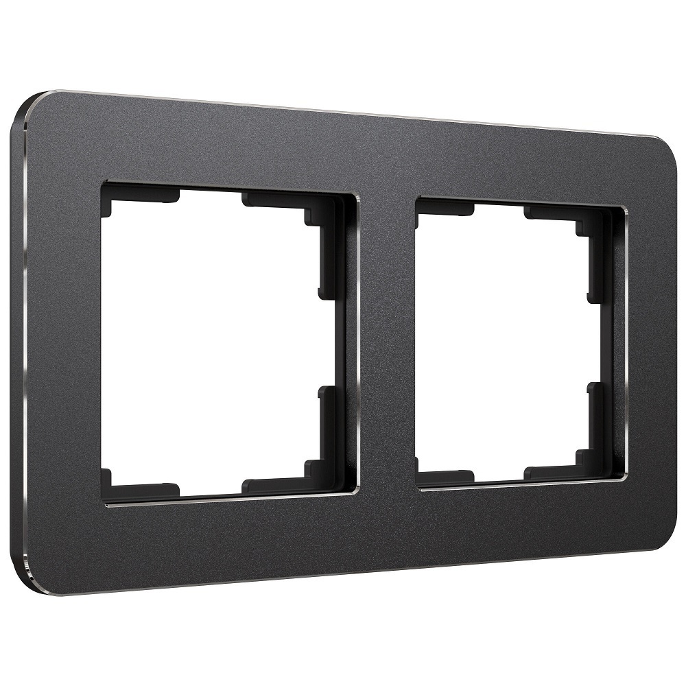 original-17533.jpg Рамка Werkel Platinum двухместная алюминий черный (a059213) — изображение 1