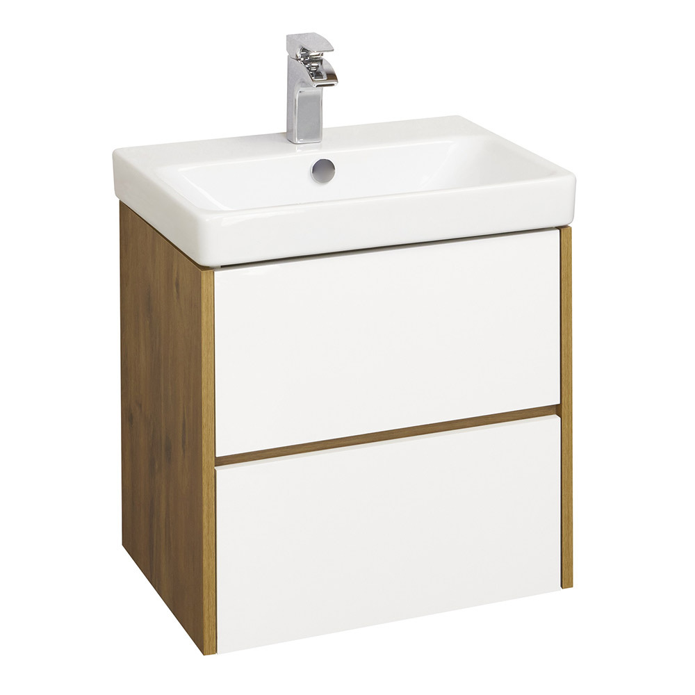 original-17553.jpg Тумба под раковину Aquaton Сканди 55 см подвесная белая/дуб рустикальный (1A251701SDZ90) — изображение 1