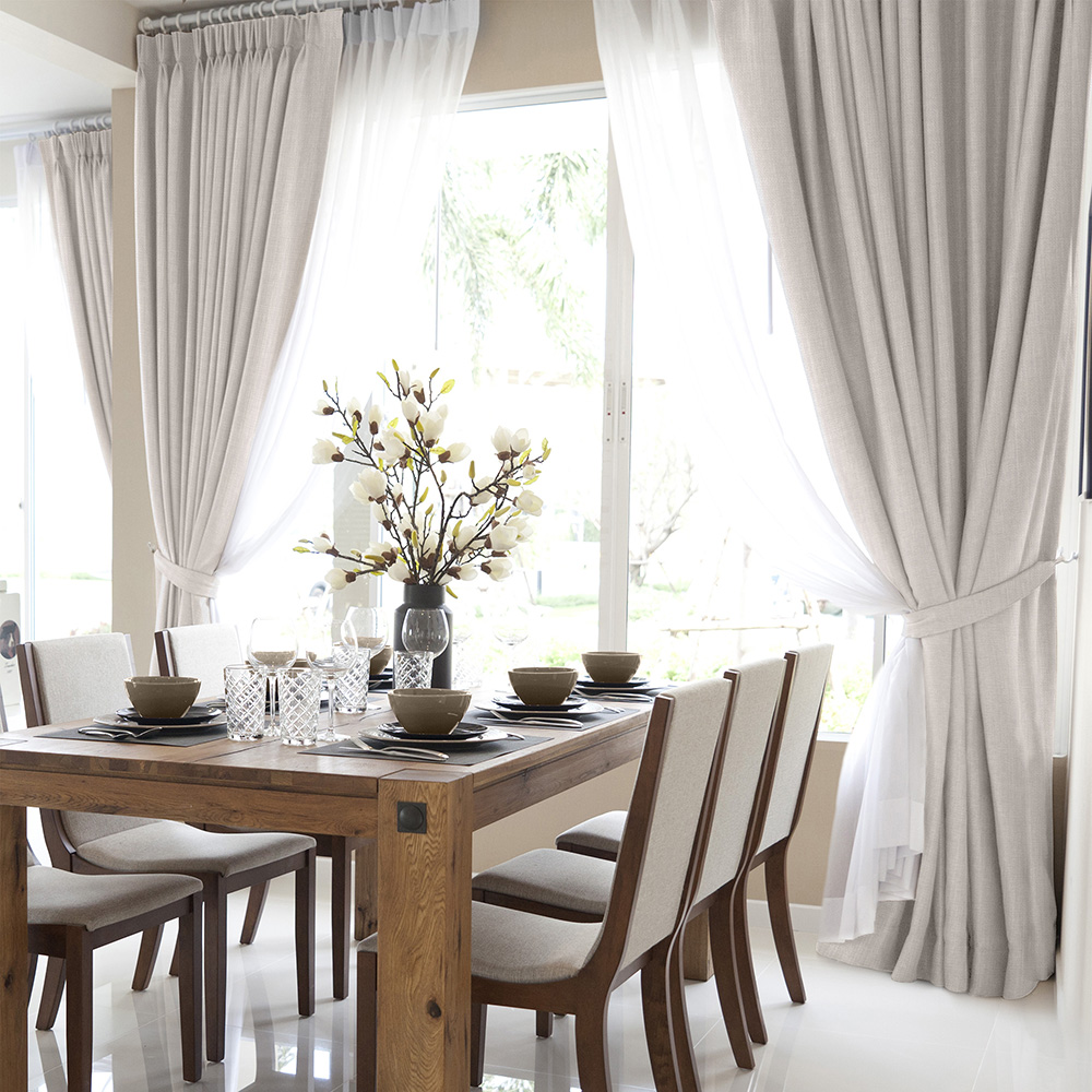 original-17629.jpg Штора рогожка бежевая 200х270 см Волшебная Ночь Крафт (763074) — изображение 1