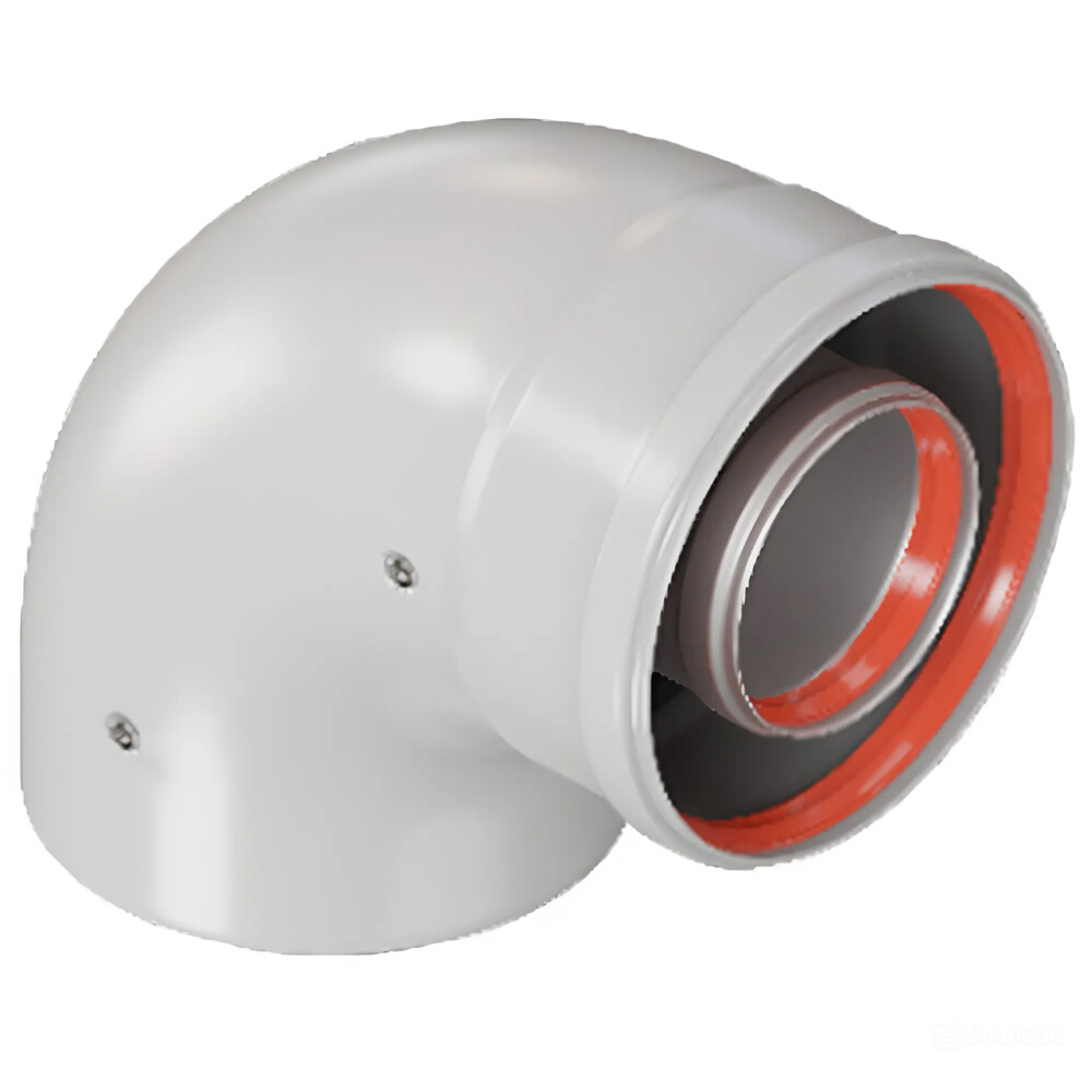 original-17637.jpg Отвод коаксиальный Rommer d60/100 мм 90° комплект — изображение 1