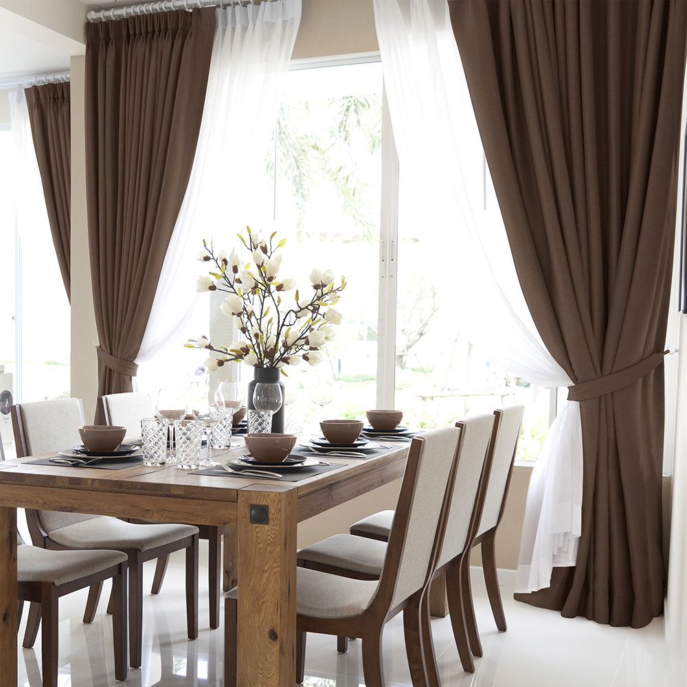 original-17658.jpg Штора рогожка шоколад 165х270 см Волшебная Ночь Крафт (763070) — изображение 1