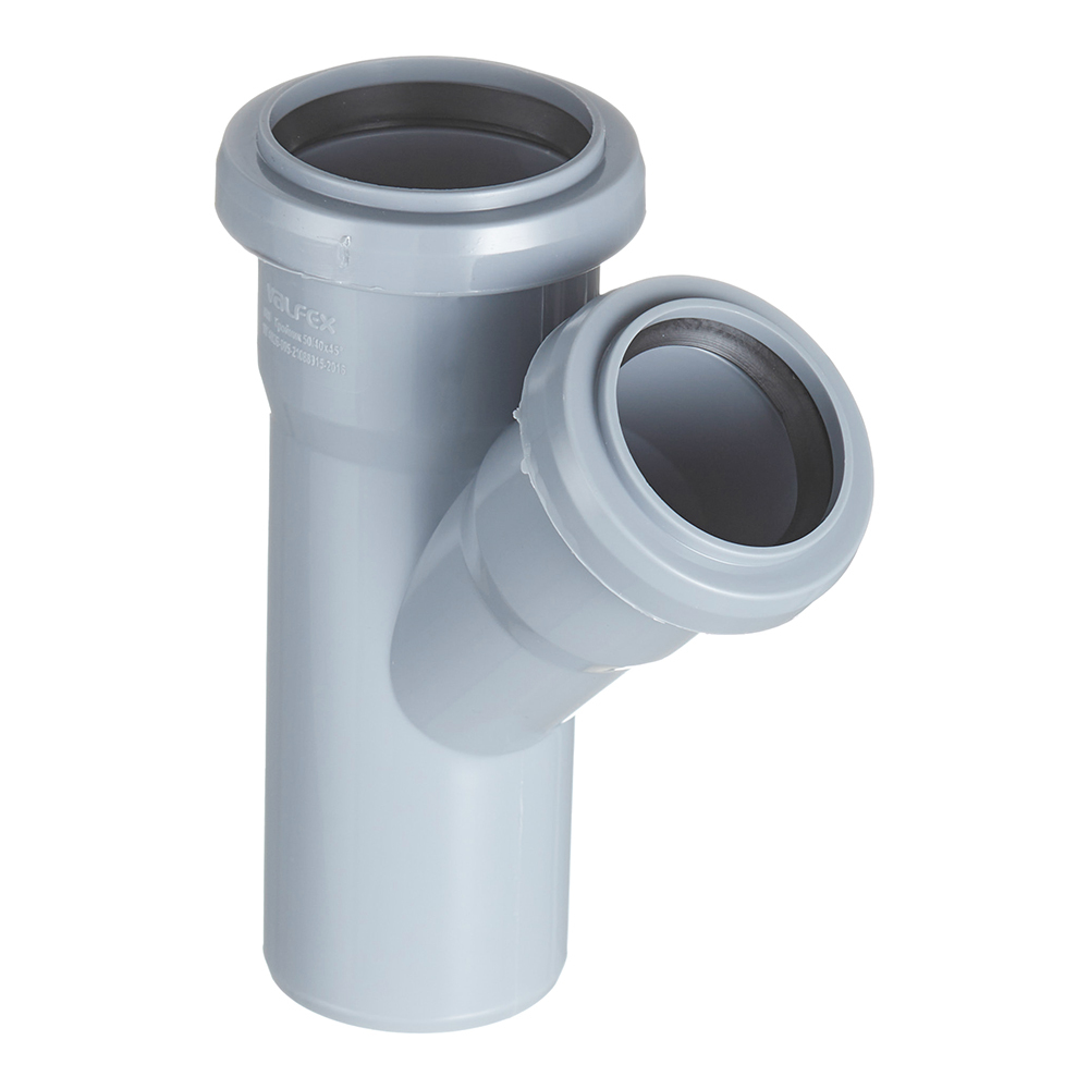 original-17671.jpg Тройник Valfex d50х40 мм 45° пластиковый для внутренней канализации — изображение 1