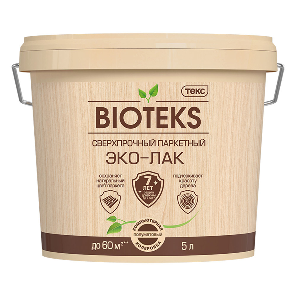 original-17709.jpg Лак акриловый паркетный Текс Bioteks полуматовый бесцветный 5 л — изображение 1