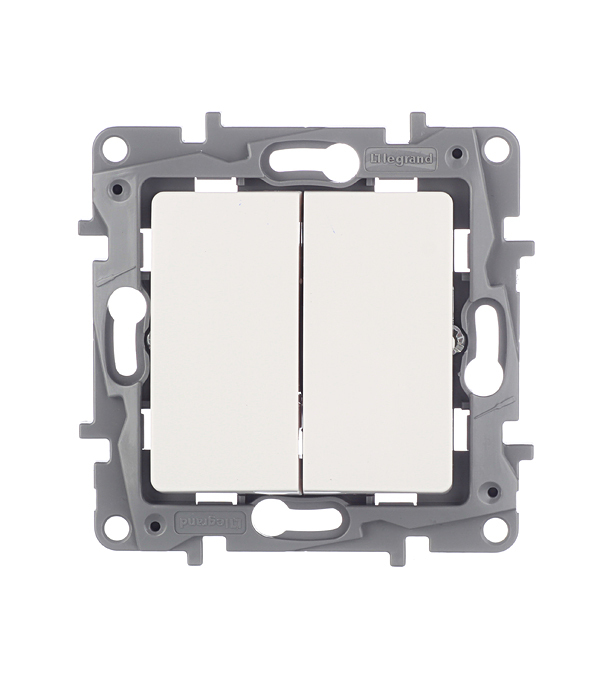 original-17988.jpg Выключатель Legrand Etika двухклавишный встраиваемый белый (672202) — изображение 1