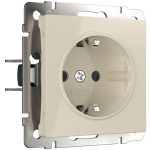 Розетка Werkel встраиваемая слоновая кость со шторками (a051480)