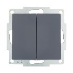 Выключатель Lezard Vesna двухклавишный встраиваемый графит (742-3488-101)