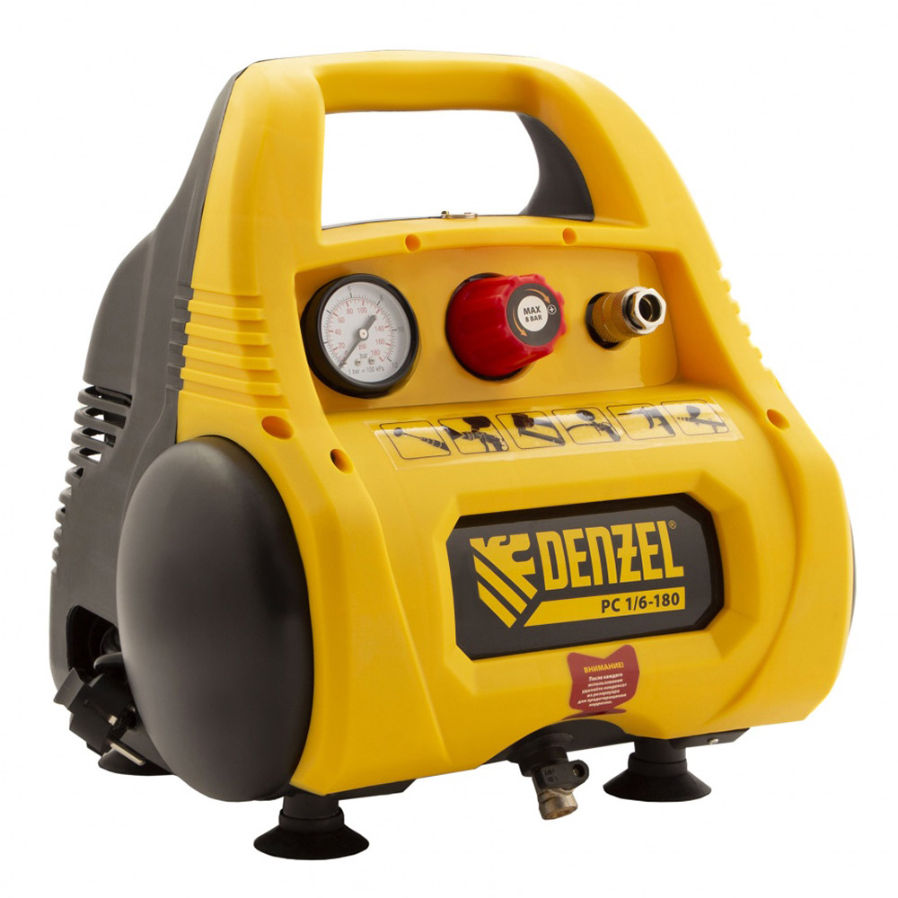 original-18327.jpg Компрессор безмасляный Denzel РС 1/6-180 6 л 1,1 кВт (58057) — изображение 1