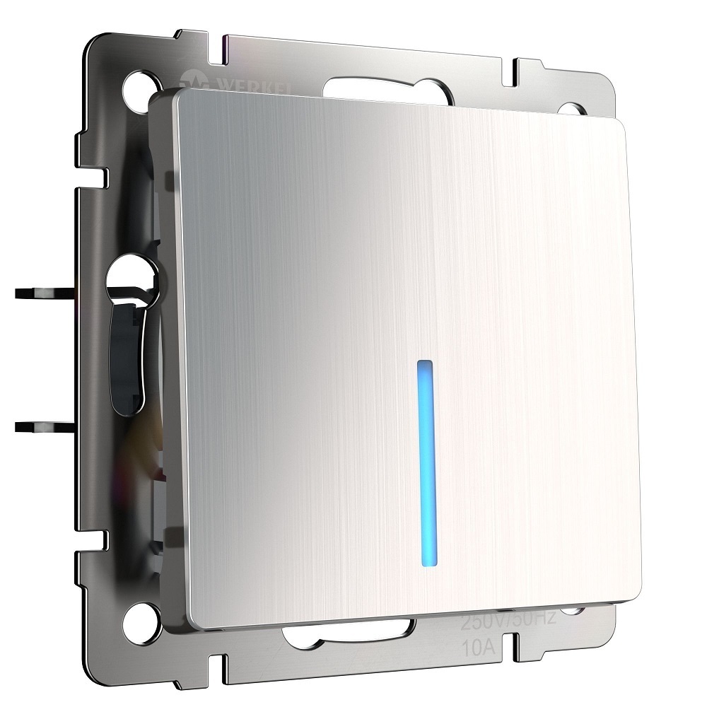 original-18336.jpg Выключатель Werkel одноклавишный встраиваемый никель с подсветкой (a051080) — изображение 1