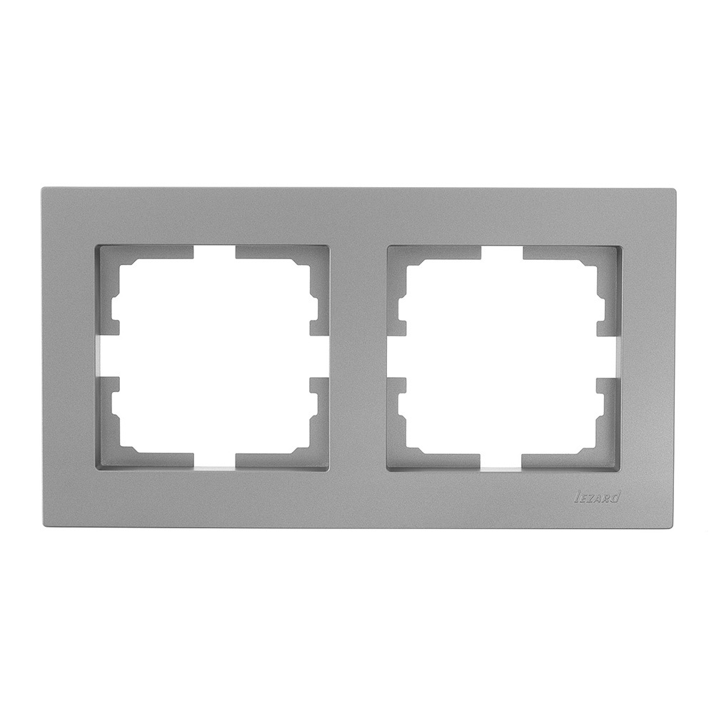 original-18492.jpg Рамка Lezard Vesna двухместная платина (742-3500-147) — изображение 1
