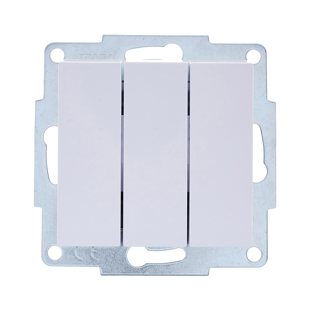 original-18561.jpg Выключатель Lezard Vesna трехклавишный встраиваемый белый (742-0288-109) — изображение 1