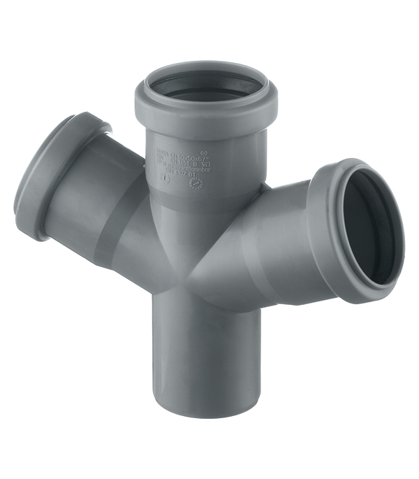 original-18562.jpg Крестовина Ostendorf HTDA d50х50х50 мм 67° пластиковая одноплоскостная для внутренней канализации (112900) — изображение 1
