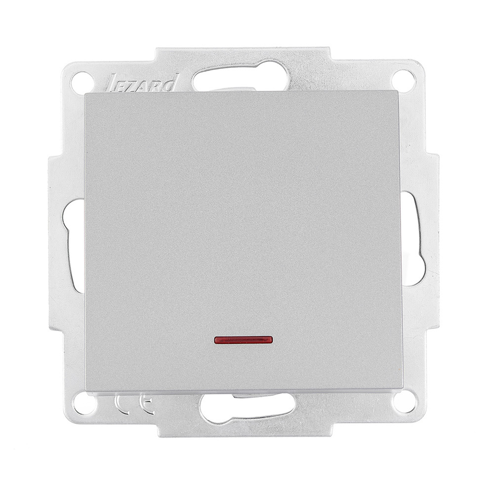 original-18571.jpg Выключатель Lezard Vesna одноклавишный встраиваемый платина с подсветкой (742-3588-111) — изображение 1