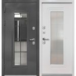Дверь входная с терморазрывом Ferroni Luxor Termo 7 левая букле графит - эмалит белый со стеклопакетом 960х2050 мм