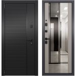 Дверь входная Torex Талса Скай левая крема - черная шагрень с зеркалом 860х2050 мм