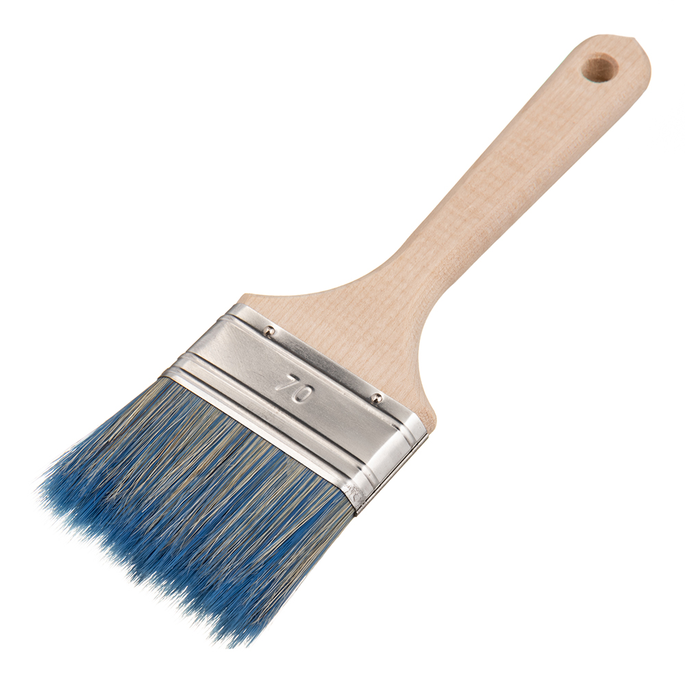 original-18778.jpg Кисть плоская смешанная щетина деревянная ручка Wenzo Wood 70х14 мм для красок на водной основе — изображение 1