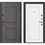 Дверь входная DoorHan Премиум Квадро правая вуддуб графит - малибу белый 880х2050 мм