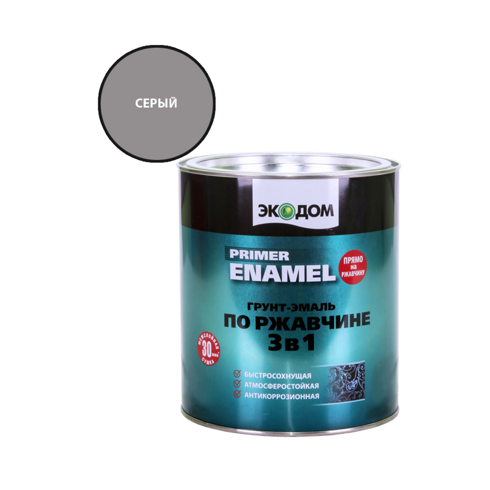 original-18797.jpg Грунт-эмаль по ржавчине 3в1 Экодом серая полуматовая 2,2 кг — изображение 1