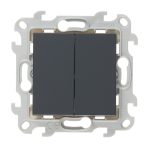 Переключатель Simon 24 Harmonie двухклавишный встраиваемый графит (2410397-038)
