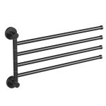 Полотенцедержатель Haiba HB8714 375 мм четверной поворотный на шуруп металл черный (550611)