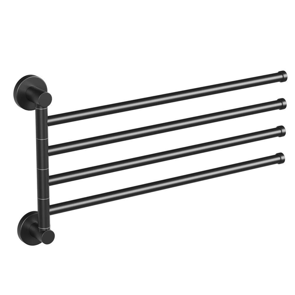 original-19091.jpg Полотенцедержатель Haiba HB8714 375 мм четверной поворотный на шуруп металл черный (550611) — изображение 1