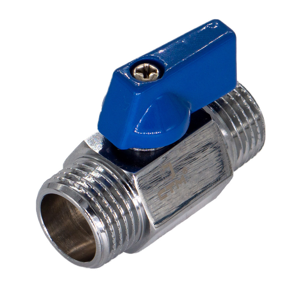 original-19098.jpg Кран шаровой латунный СТМ 1/2 НР(ш) х 1/2 НР(ш) проходной мини со сменной ручкой прямой (CWMMM012) — изображение 1