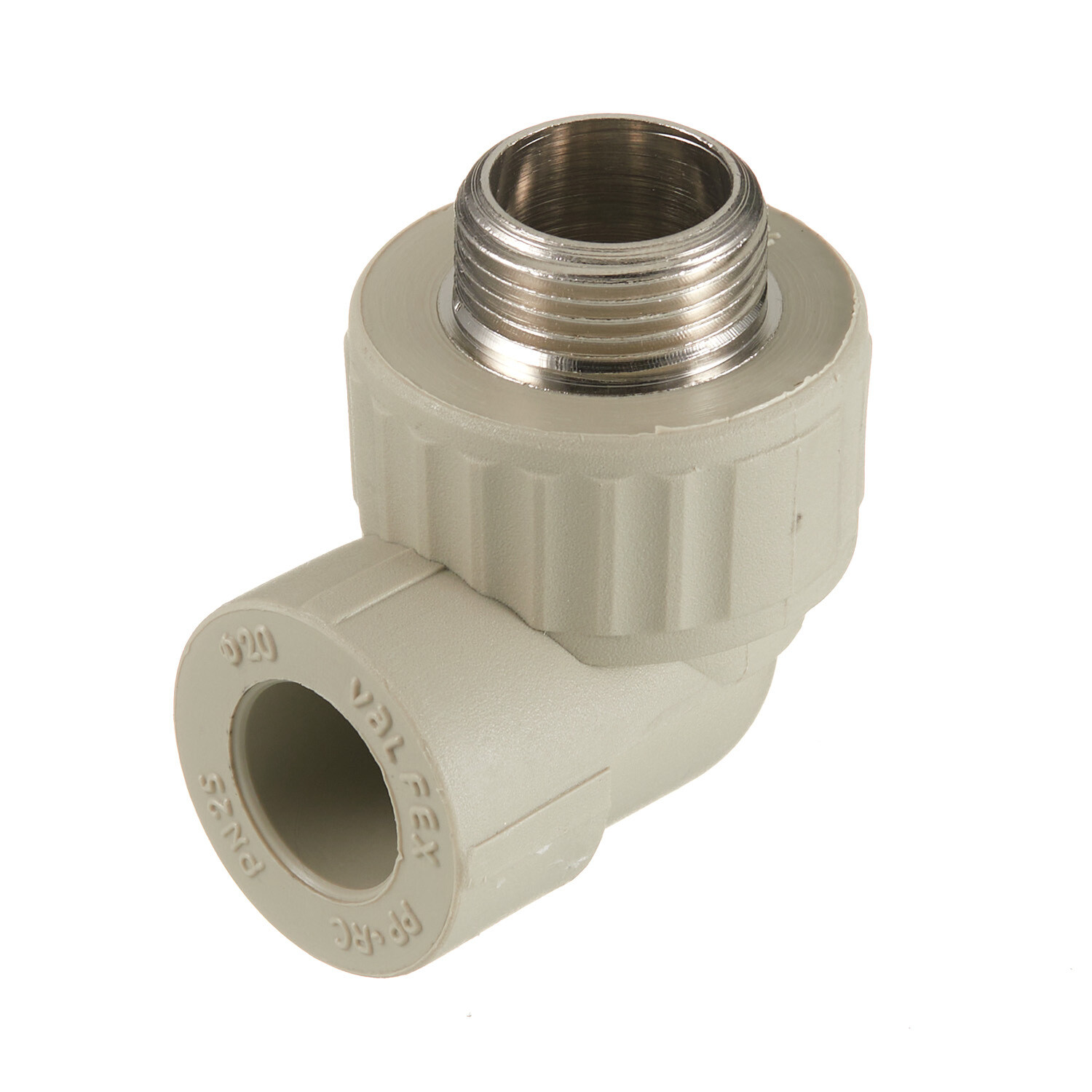 original-19125.jpg Угол полипропиленовый Valfex комбинированный 20 мм х 3/4 НР(ш) серый (10126220Г) — изображение 1