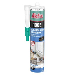 Герметик силиконовый универсальный Akfix 100E бежевый 280 мл