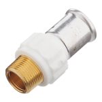 Муфта Henco (17PKW-2605) 26(пресс) х 3/4 НР(ш) PVDF белая