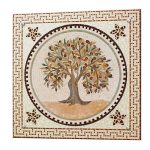 Панель стеновая закаленное стекло для кухни 600х600х4 мм греческая мозаика