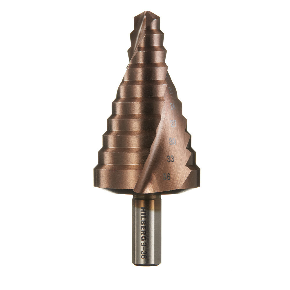 original-19385.jpg Сверло по металлу ступенчатое спиральное Hilberg 9-36 мм кобальтовое (ST0936) — изображение 1