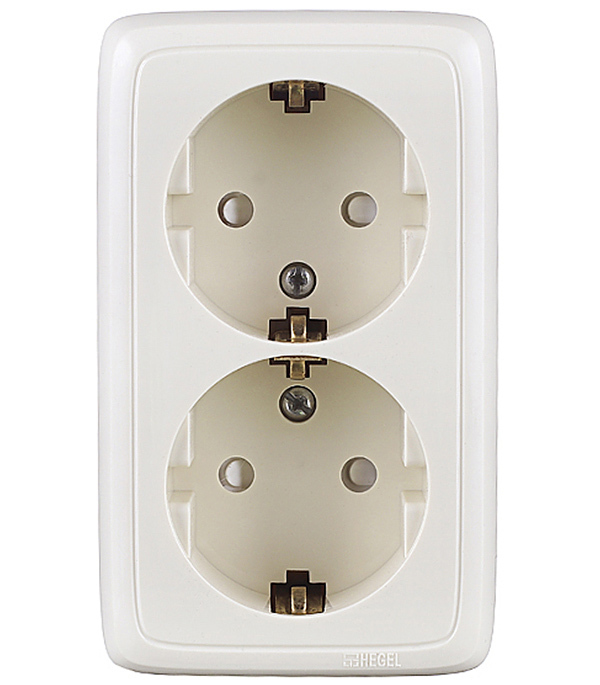 original-19439.jpg Розетка Hegel Alfa накладная слоновая кость со шторками (РА16-154-01) — изображение 1