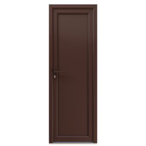 Металлопластиковая дверь VEKA 2050х700 мм алюминиевый порог коричневая левая глухая