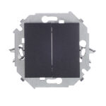 Выключатель Simon 15 двухклавишный встраиваемый графит (1591398-038)
