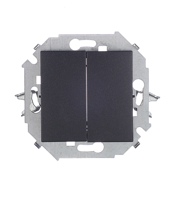 original-1957.jpg Выключатель Simon 15 двухклавишный встраиваемый графит (1591398-038) — изображение 1