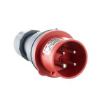 Вилка силовая прямая переносная Dekraft ВП-103 с заземлением 3P+PE 3 фазы 16 А 380 В IP44 красная (26102DEK)