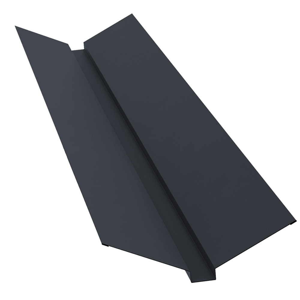 original-19618.jpg Ендова внешняя для металлочерепицы 115х30х115 мм 2 м графитово-серая RAL 7024 матовая satin matt — изображение 1