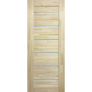 Дверь межкомнатная Флэт Лайт 800х2000 мм массив без покрытия со стеклом