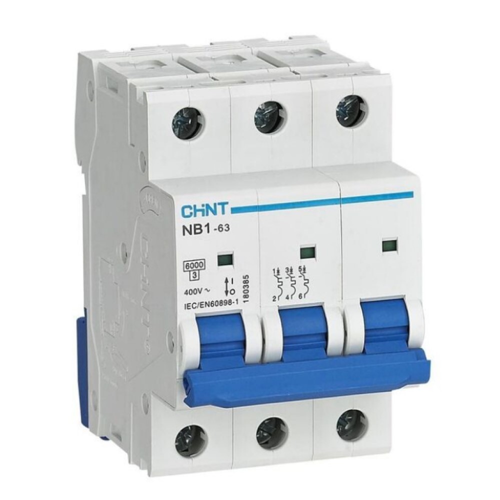 original-1966.jpg Автоматический выключатель модульный Chint NB1-63 3P 63А тип C 6 кА 400 В (179710) — изображение 1