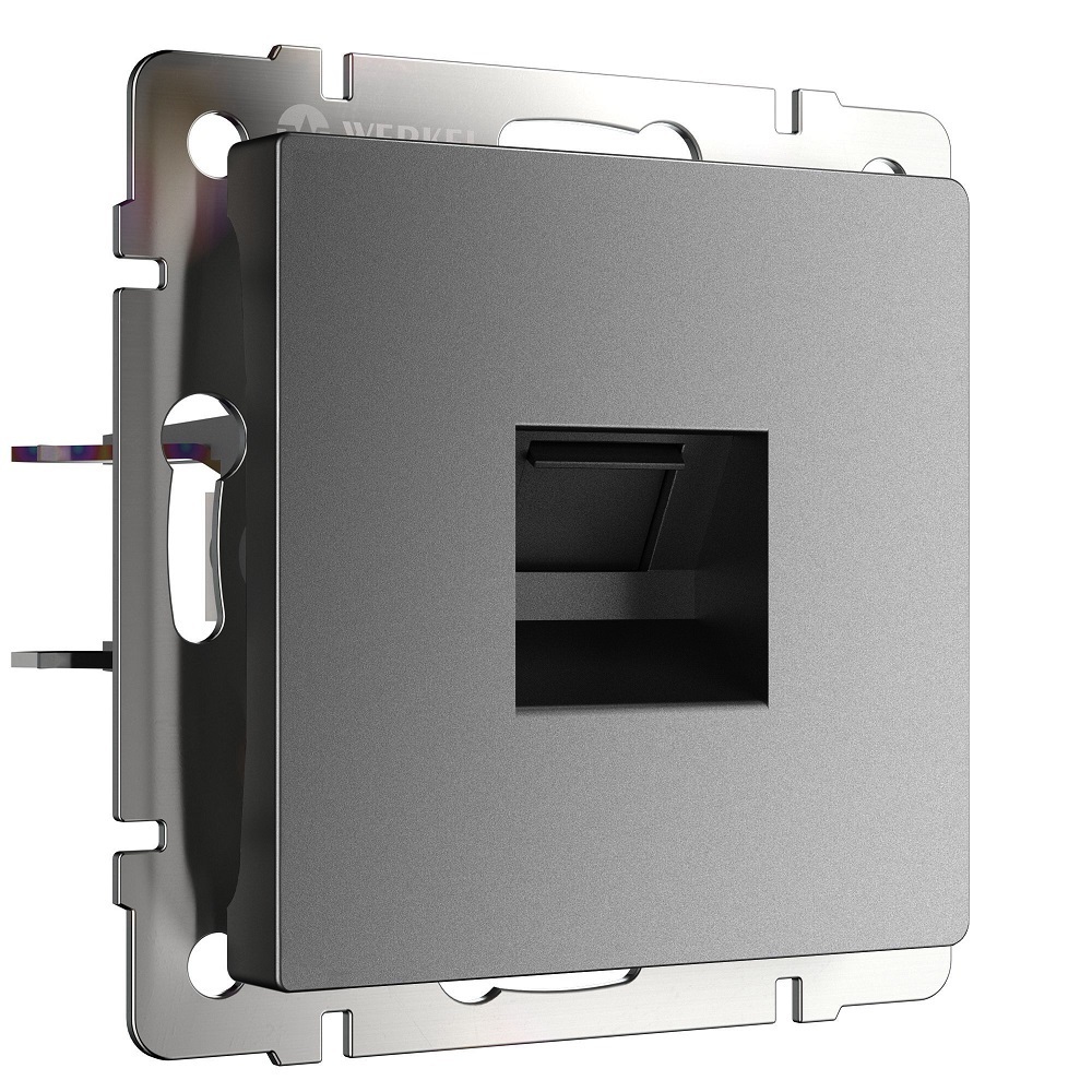 original-19662.jpg Розетка компьютерная Werkel встраиваемая графит матовый RJ45 (a063108) — изображение 1