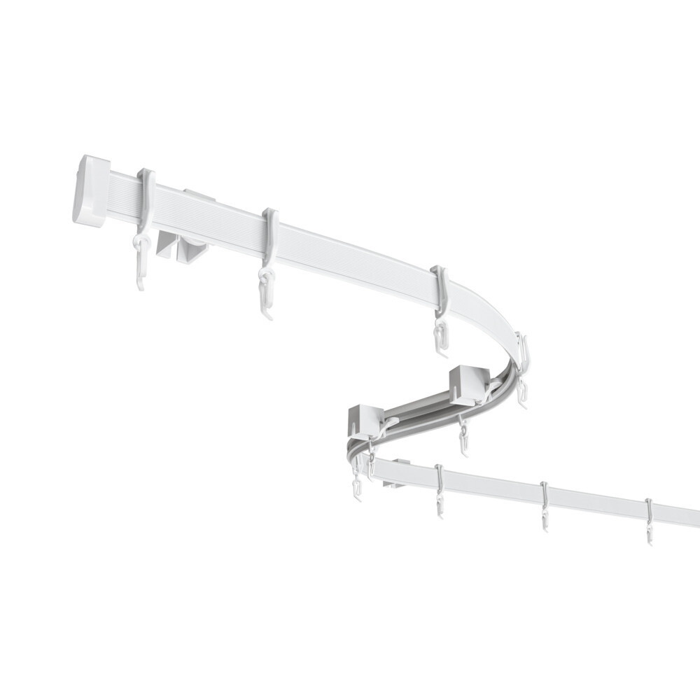 original-19686.jpg Карниз потолочный пластмассовый однорядный гибкий Лайт 350 см белый — изображение 1