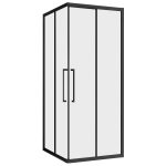Душевой уголок Abber Schwarzer Diamant черный 80х80х195 см квадрат стекло прозрачное 6 мм (AG02080BH)