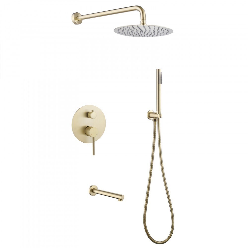 original-1978.jpg Душевая система Abber Emotion встраиваемая с верхним душем с лейкой со смесителем золото матовое (AF8817G) — изображение 1