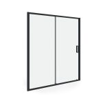 Душевая дверь Ulitka Safari стекло прозрачное 180х195 см профиль черный 6 мм раздвижная (74104459)