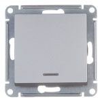 Переключатель Systeme Electric AtlasDesign одноклавишный встраиваемый алюминий с подсветкой (ATN000363)