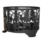 Чаша костровая Олени 500 мм плоское дно 4 ножки