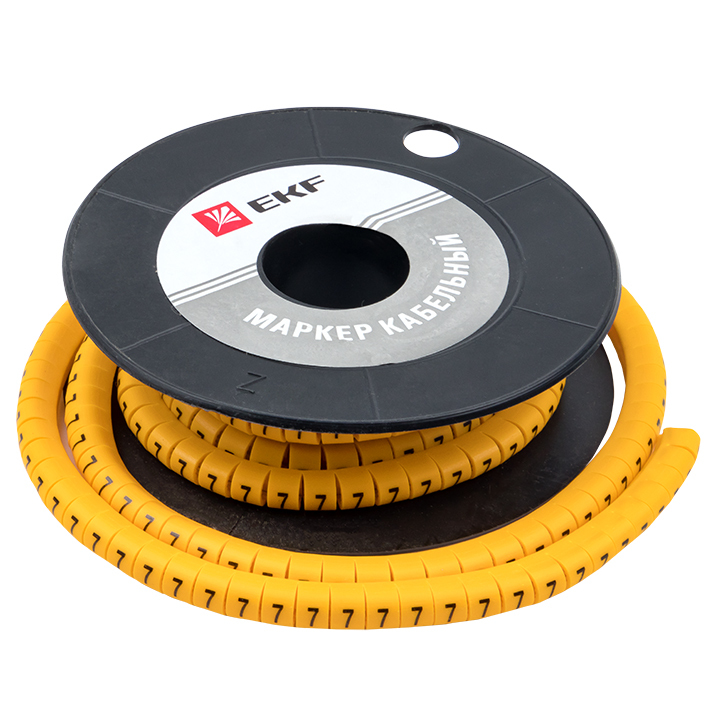 original-20196.jpg Маркеры кабельные (клипсы) EKF PROxima 3-4,2 мм цифра 7 желтые (500 шт.) (plc-KM-4-7) — изображение 1