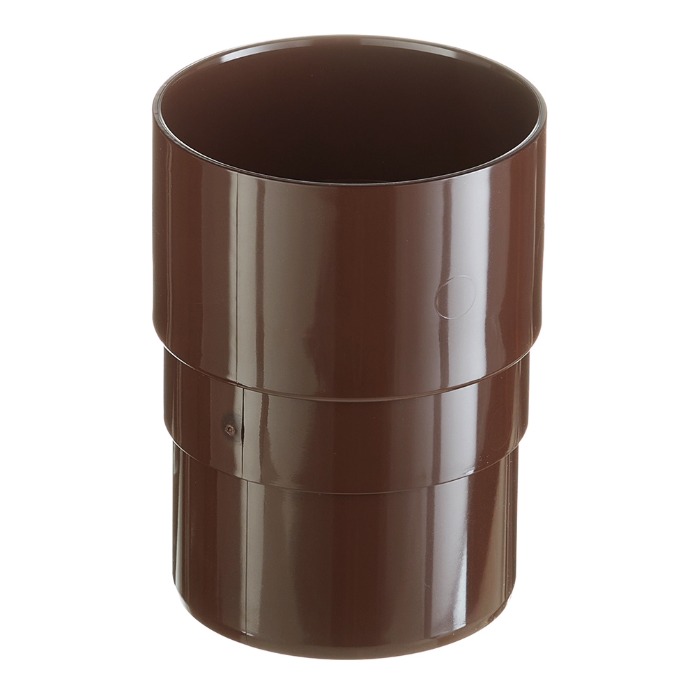 original-20245.jpg Муфта водосточной трубы Технониколь пластиковая d82 мм коричневая RAL 8017 — изображение 1