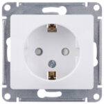 Розетка Systeme Electric Glossa встраиваемая белая со шторками (GSL000145)