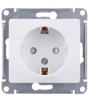 Розетка Systeme Electric Glossa встраиваемая белая со шторками (GSL000145)